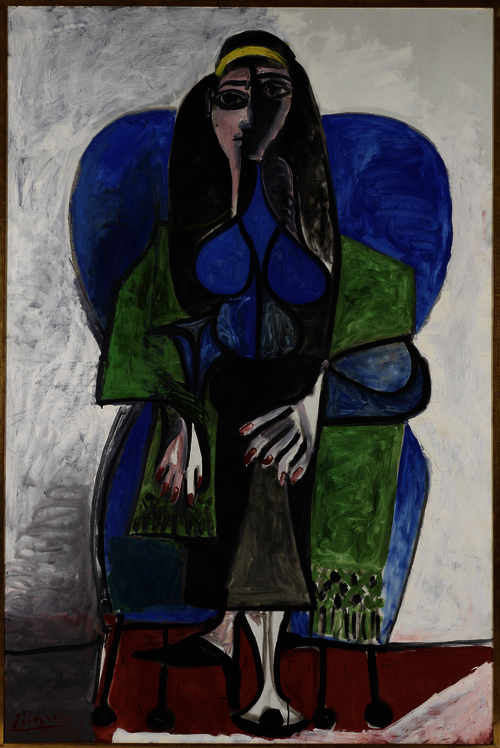  Femme assise à l’écharpe verte 1960