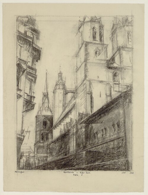  Marktkirche und Roter Turm in Halle 1929